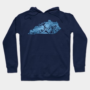 Kentucky Mountain Biking Blues State Outline Bike Lover Hoodie